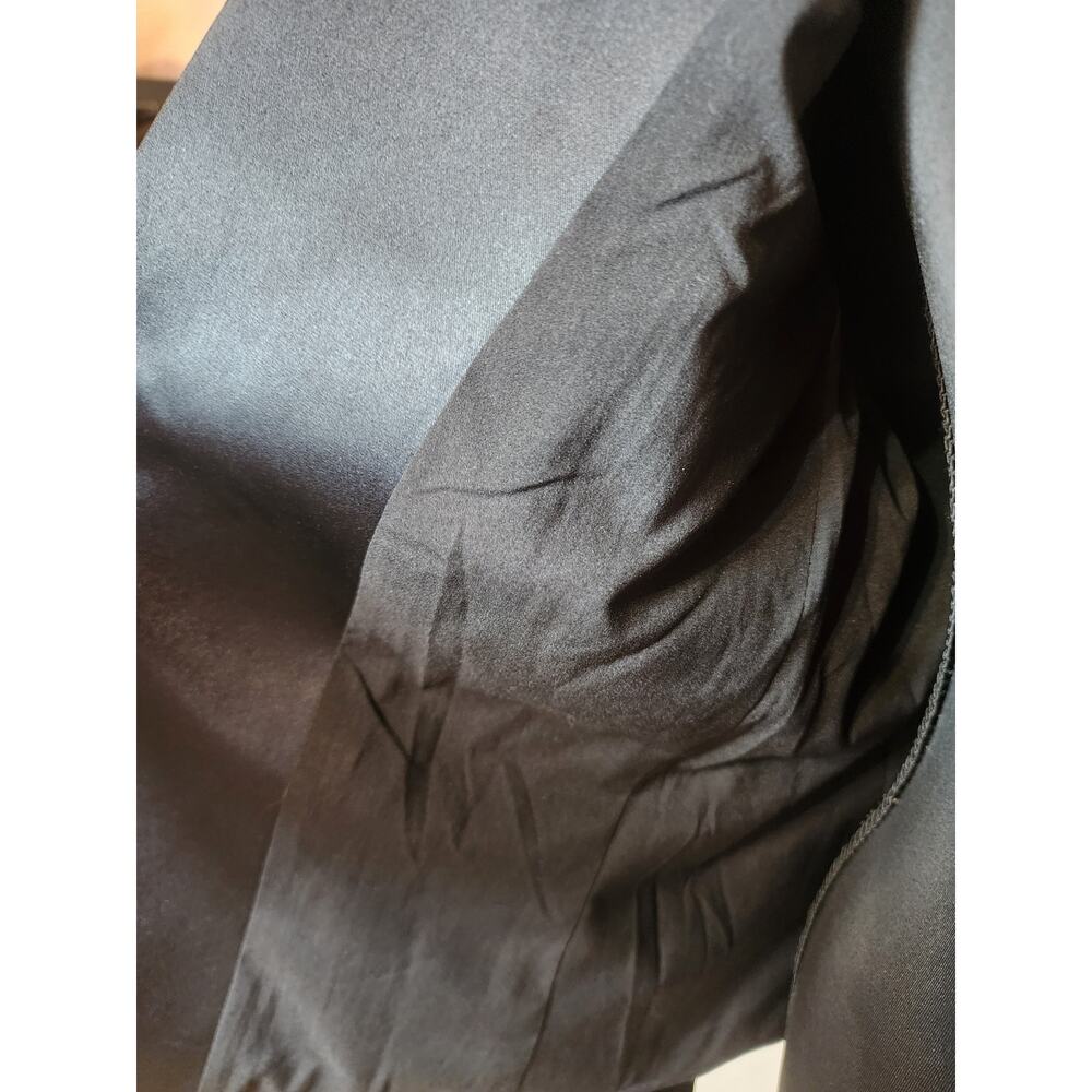 Tahari Womens Size 10 Black One Button Velvet Lined Blazer Jacket Satin Collar - Picture 4 of 7